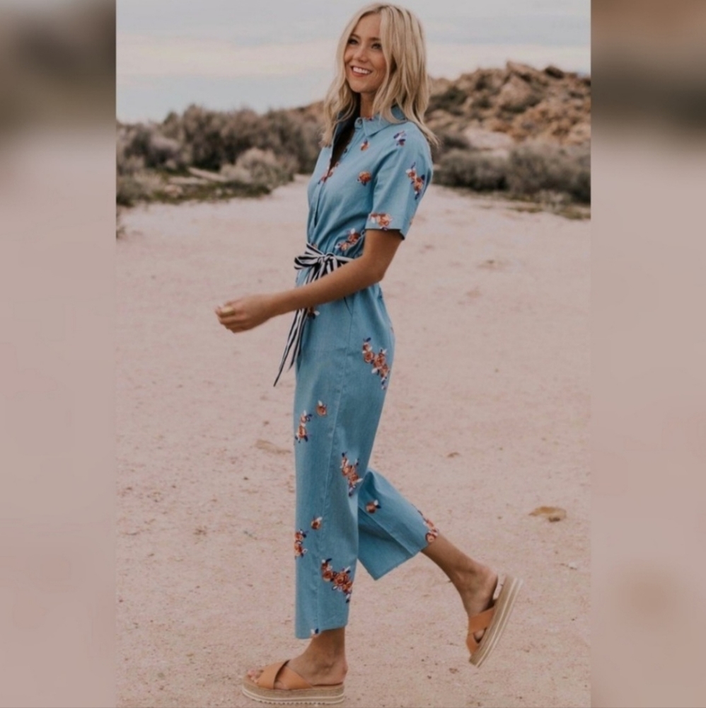 Roolee Blue Floral Jumpsuit